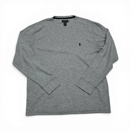 Playera Manga Larga Ralph Lauren Xgrande Xl Gris Pony Negro (Usado)