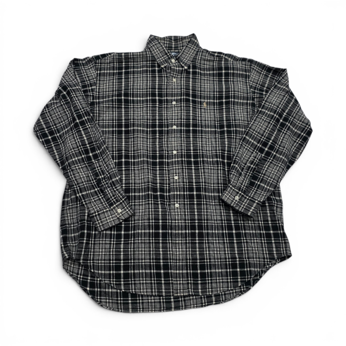 Camisa Blaire Ralph Lauren Xgrande Xl Cuadro Negro (Usado)