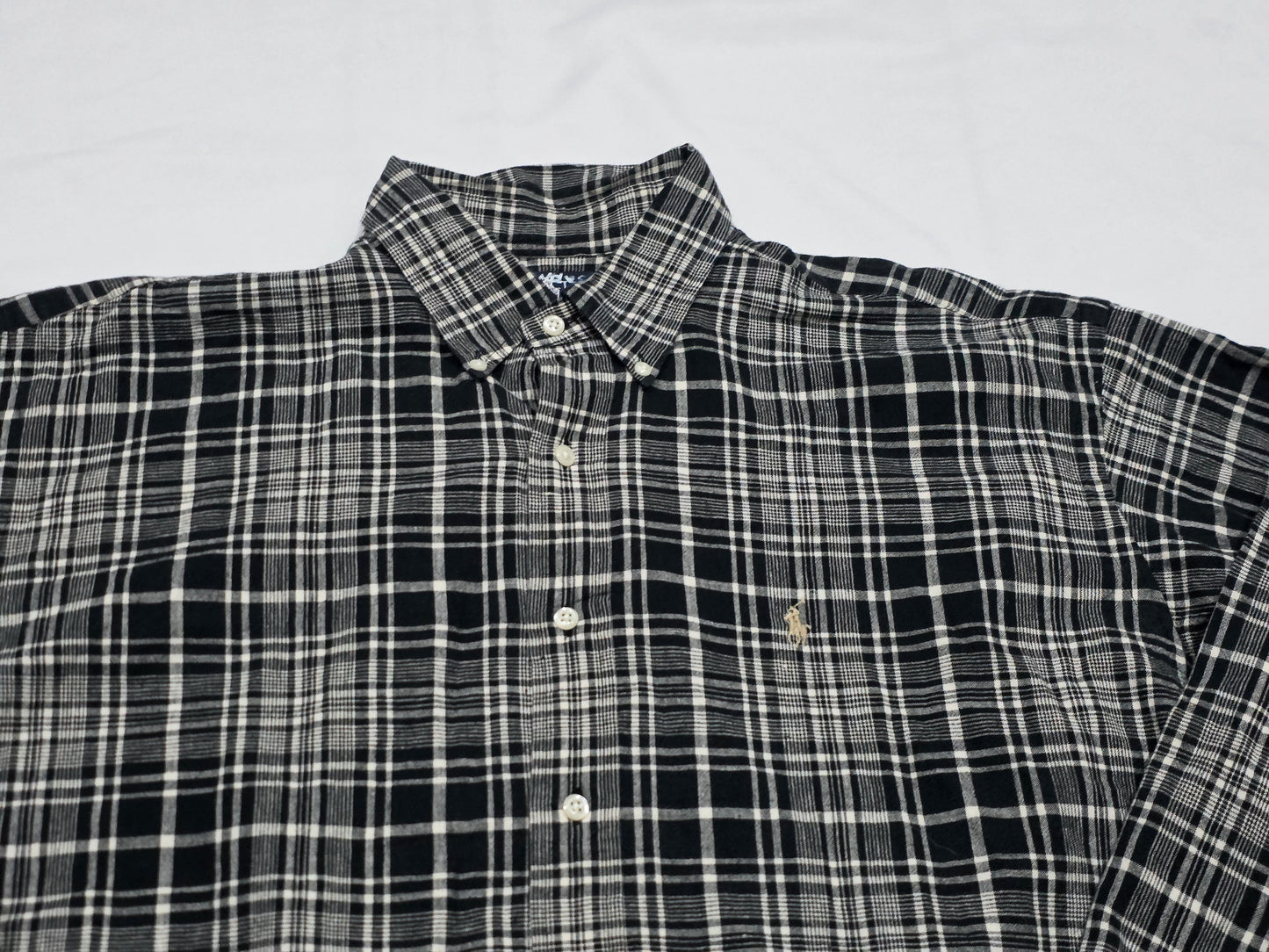 Camisa Blaire Ralph Lauren Xgrande Xl Cuadro Negro (Usado)