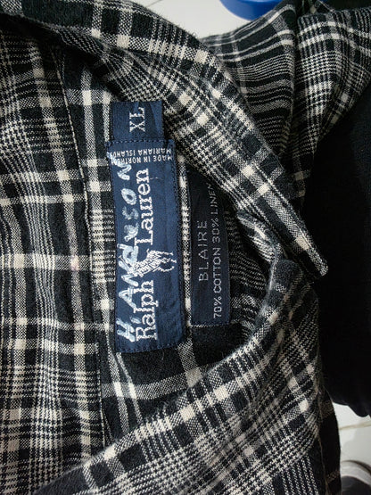 Camisa Blaire Ralph Lauren Xgrande Xl Cuadro Negro (Usado)