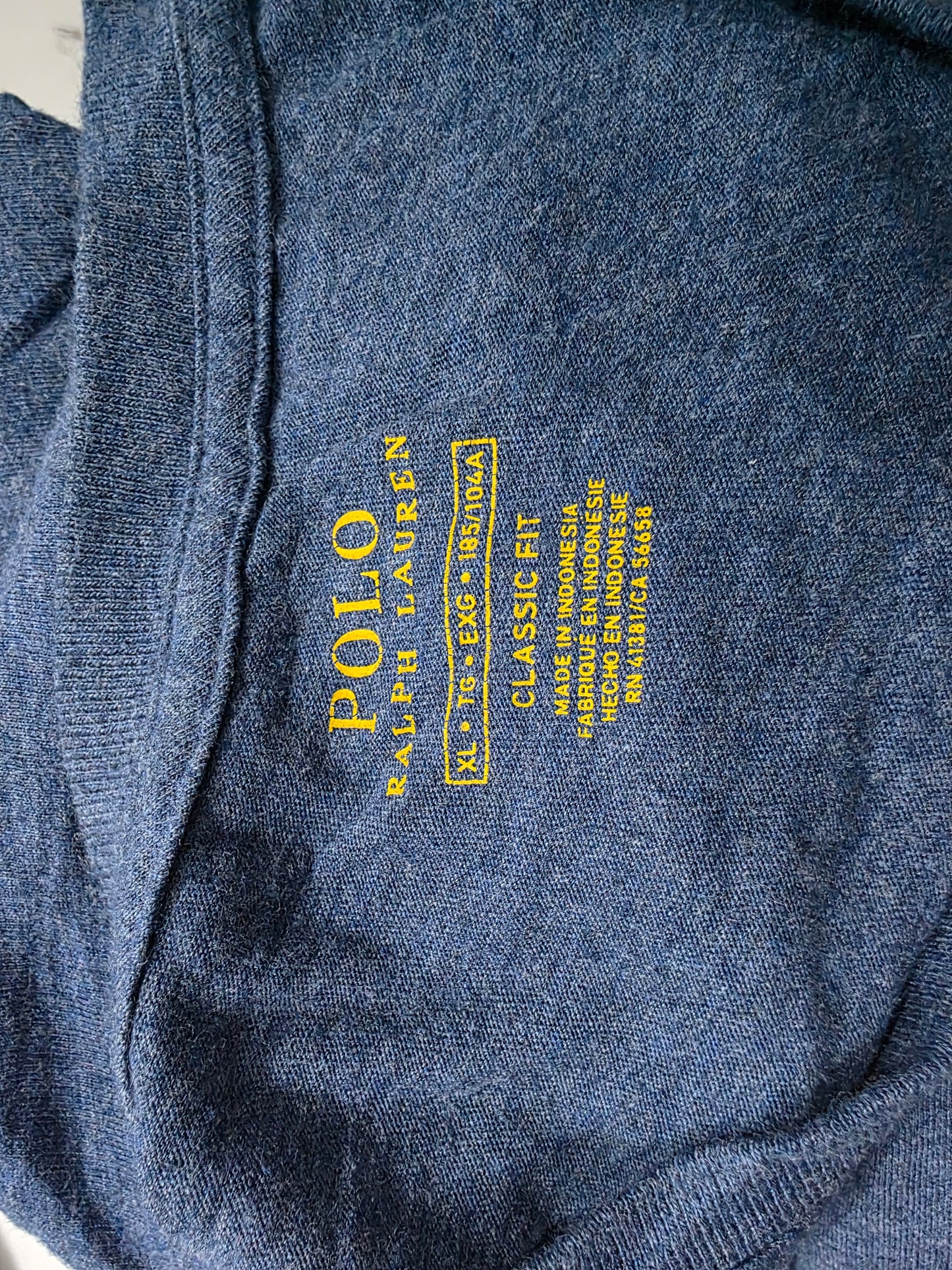 Playera Classicfit Ralph Lauren Xgrande Xl Azul Pony Blanco (Usado)