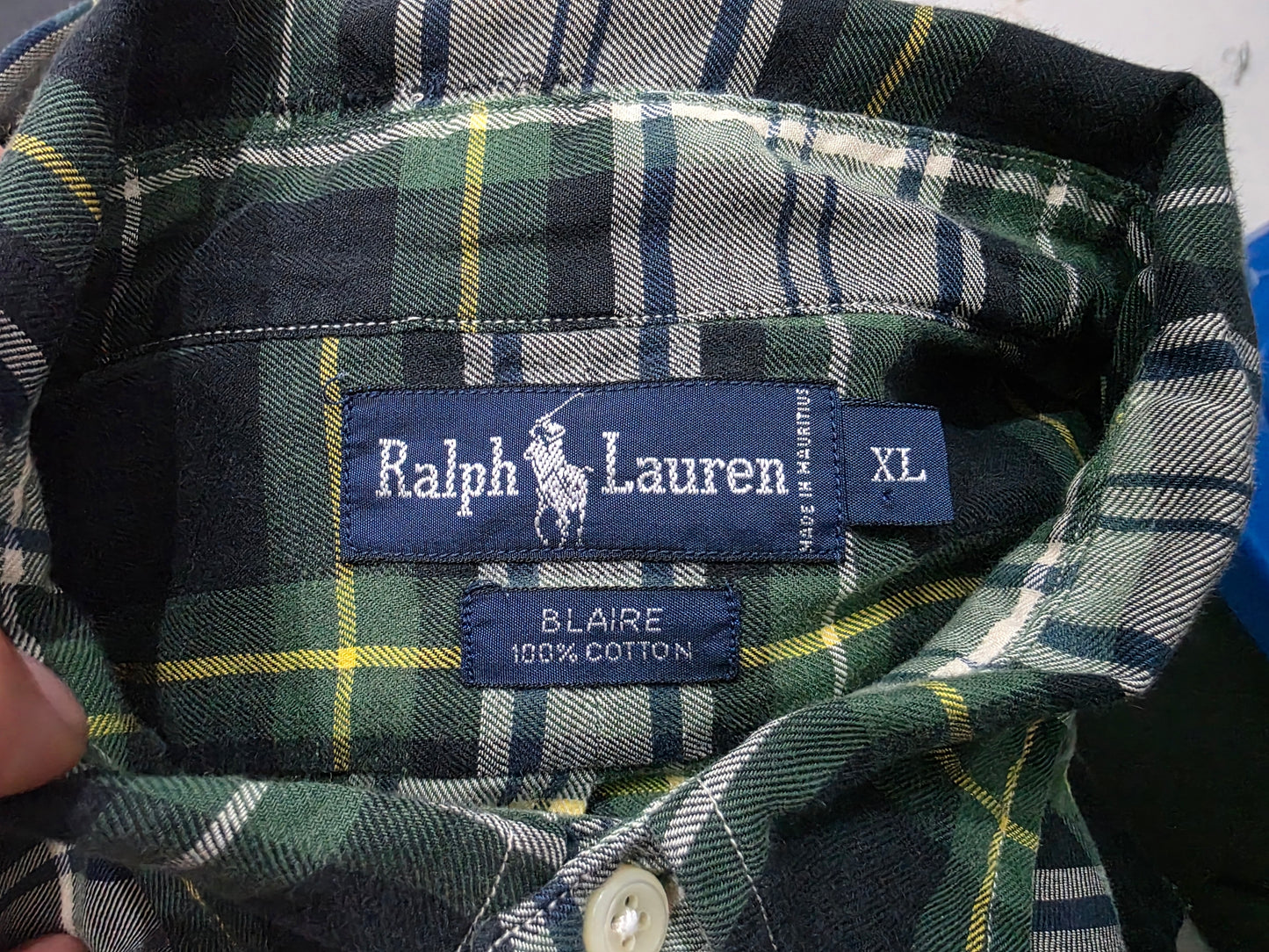 Camisa Blaire Ralph Lauren Xgrande Xl Cuadro Verde (Usado)