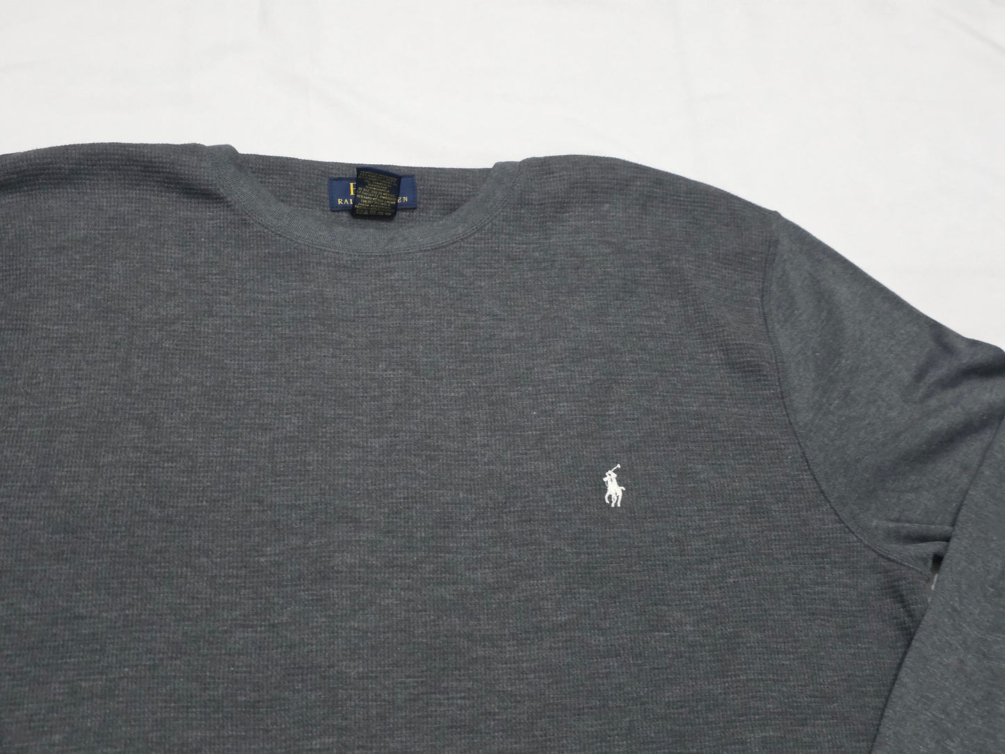 Playera Ralph Lauren Xgrande Xl Gris Manga Larga (Usado)
