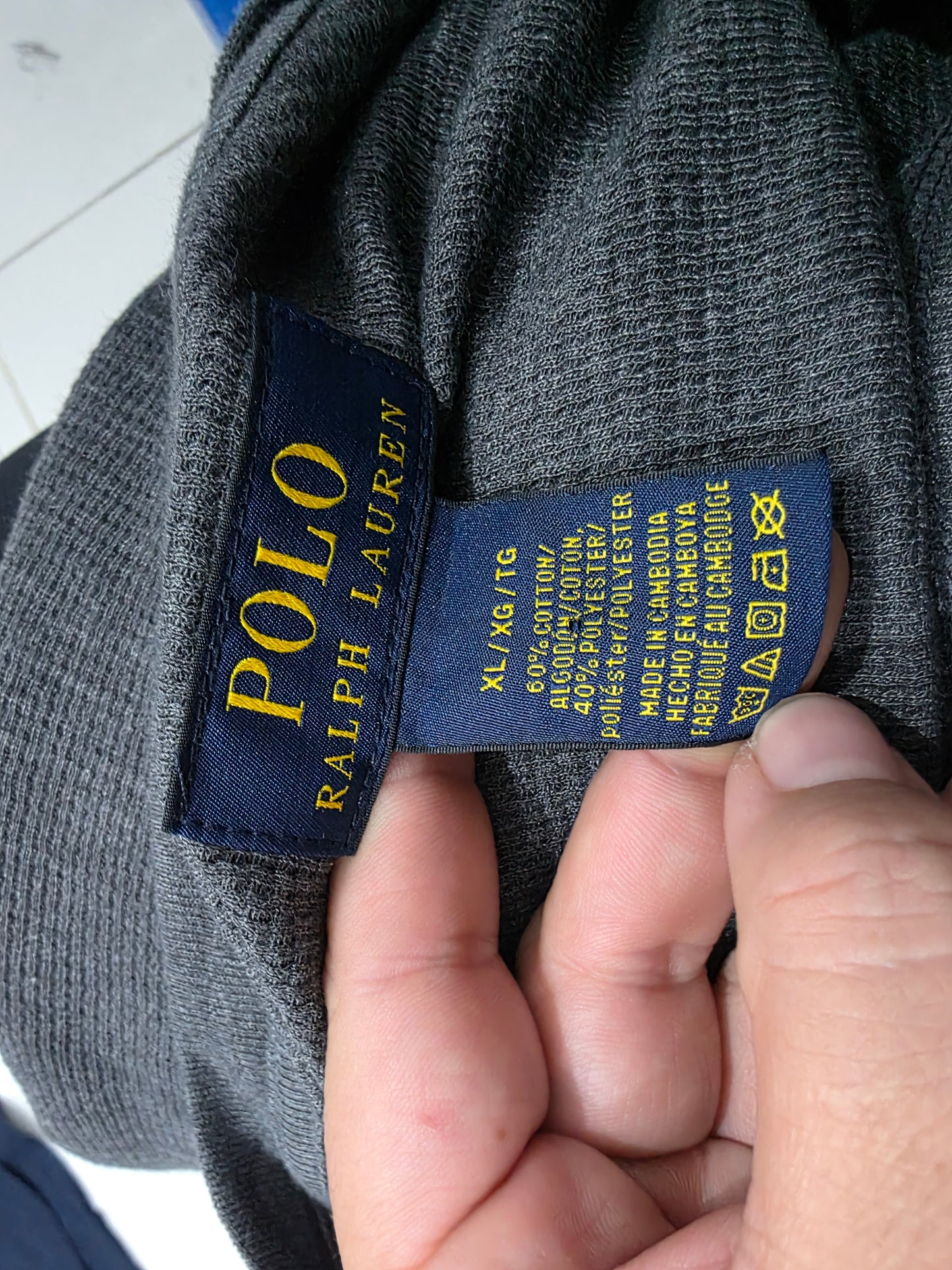 Playera Ralph Lauren Xgrande Xl Gris Manga Larga (Usado)