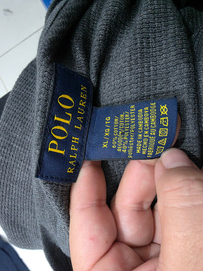 Playera Ralph Lauren Xgrande Xl Gris Manga Larga (Usado)