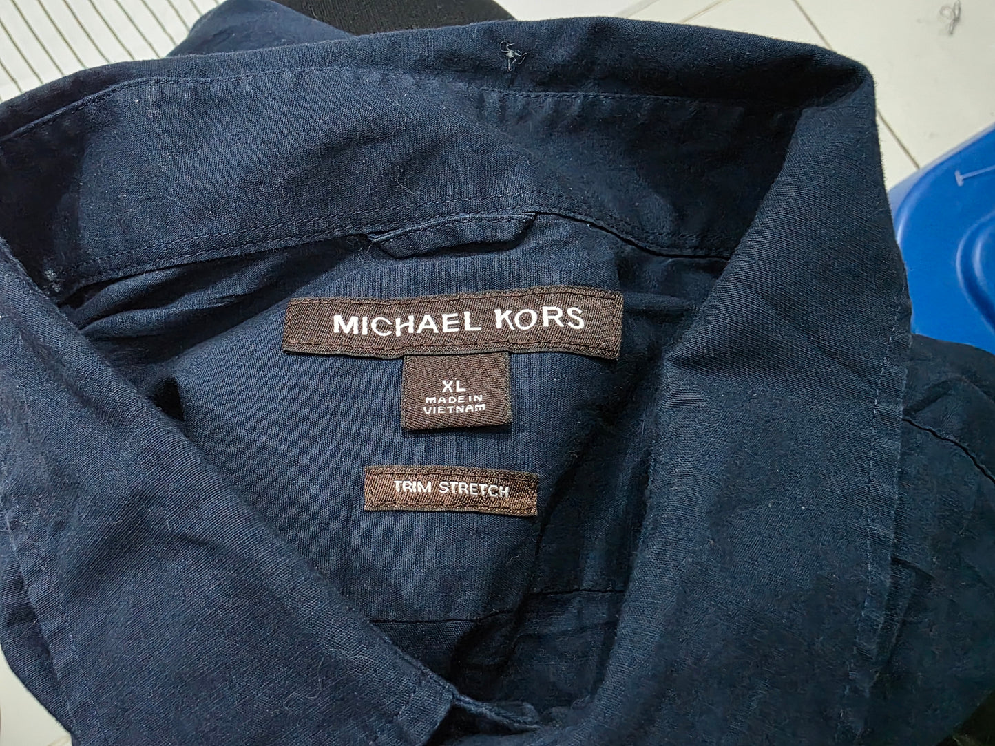 Camisa Manga Corta Michael Kors Xgrande Xl Azul (Usado)