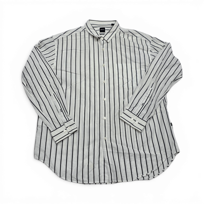 Camisa Relaxed Fit Hugo Boss Xgrande Xl Blanca Linea Negra (Usado)