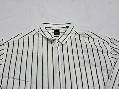Camisa Relaxed Fit Hugo Boss Xgrande Xl Blanca Linea Negra (Usado)