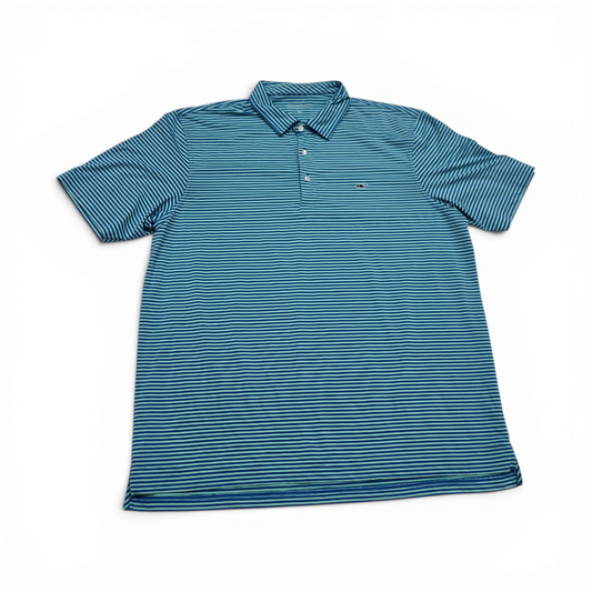 Playera Vineyard Vines Xgrande Xl Verde Y Azul Lineas (Usado)