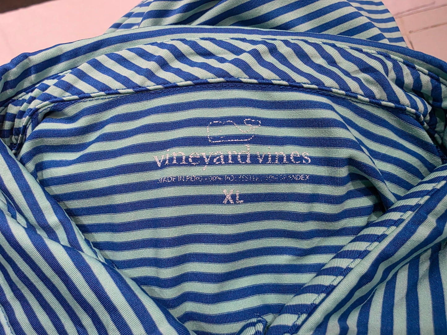 Playera Vineyard Vines Xgrande Xl Verde Y Azul Lineas (Usado)