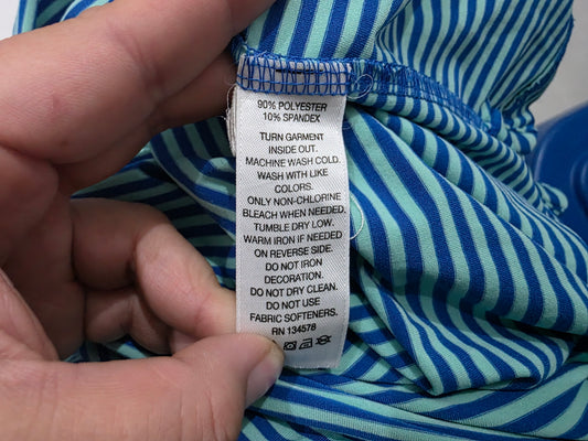 Playera Vineyard Vines Xgrande Xl Verde Y Azul Lineas (Usado)