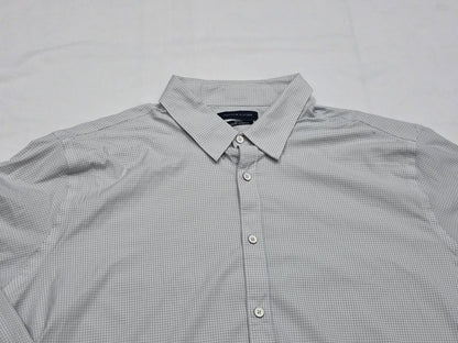 Camisa Slimfit Tommy Hilfiger 2xl Cuadro Gris Y Azul (Usado)