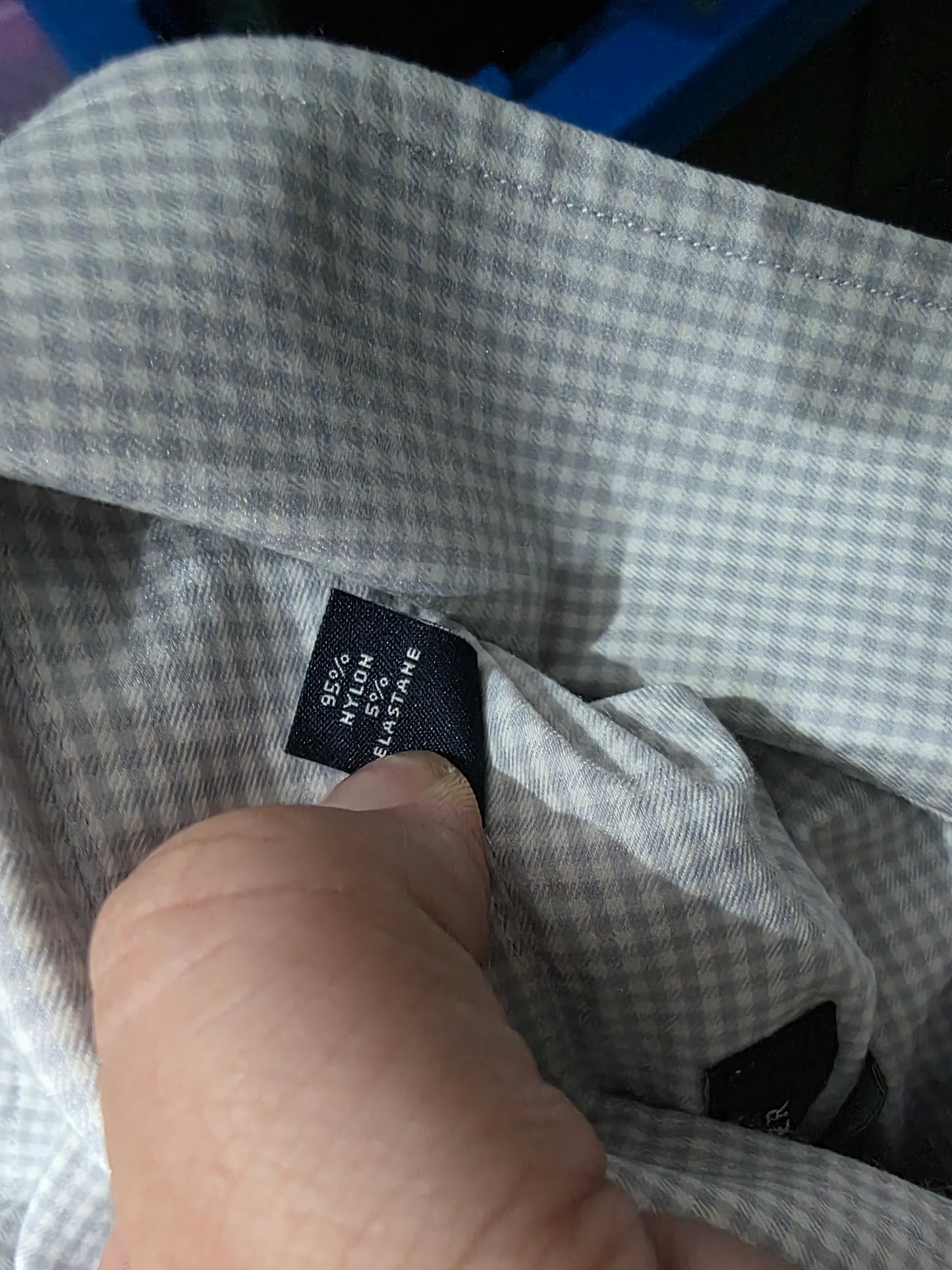 Camisa Slimfit Tommy Hilfiger 2xl Cuadro Gris Y Azul (Usado)