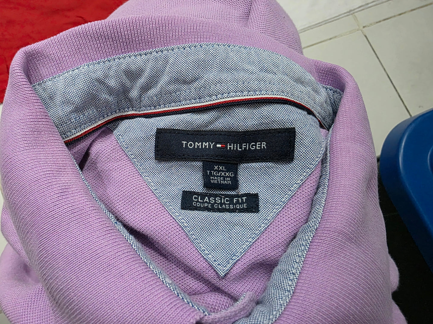 Playera Polo Classic Fit Tommy Hilfiger Xxl Lila (Usado)