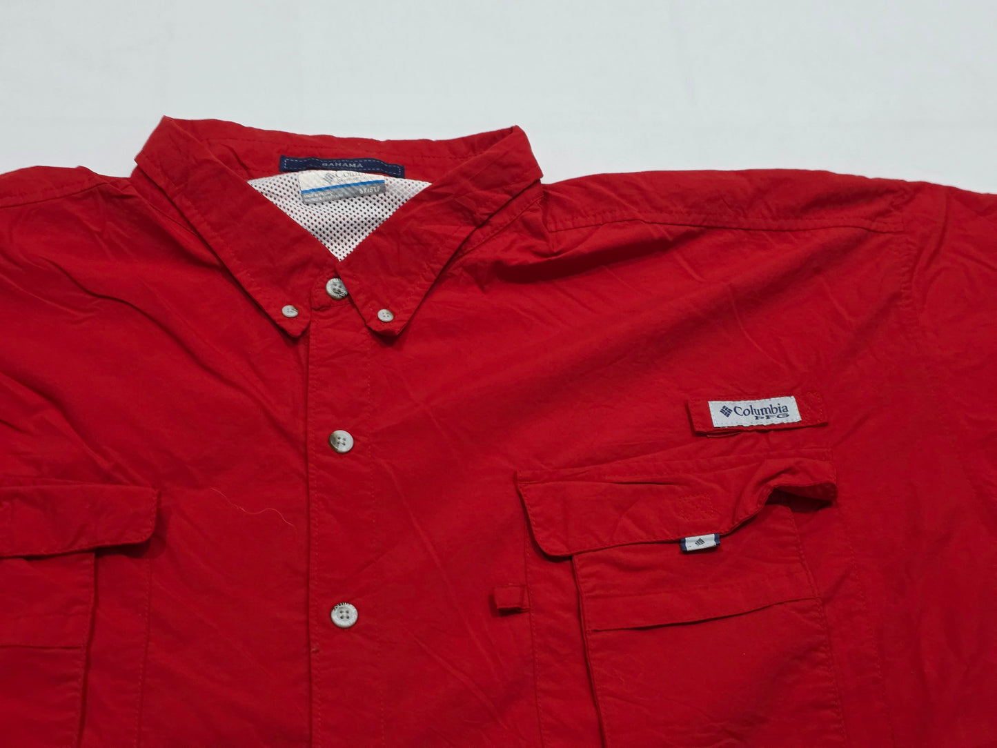 Camisa Bahama Columbia 5xl Rojo Manga Corta (Usado)