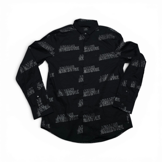 Camisa Armani Exchange Mediana M Negro Letras (NUEVO)