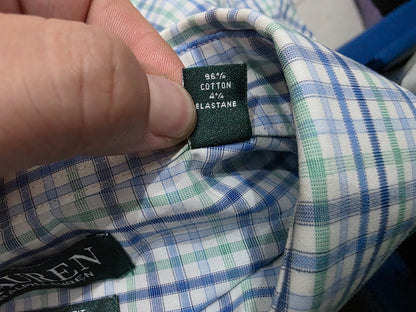 Camisa Ralph Lauren Grande 16 1/2 Regular Cuadro Azul (Usado)