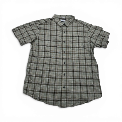 Camisa Manga Corta Columbia Grande L Regular Fit Cuadro Verd (Usado)