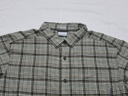 Camisa Manga Corta Columbia Grande L Regular Fit Cuadro Verd (Usado)