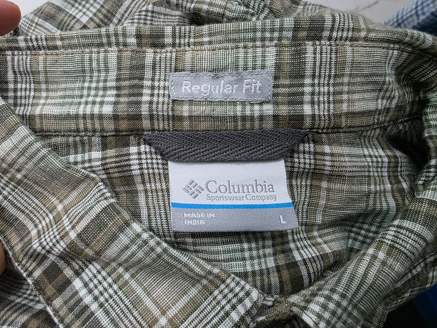 Camisa Manga Corta Columbia Grande L Regular Fit Cuadro Verd (Usado)