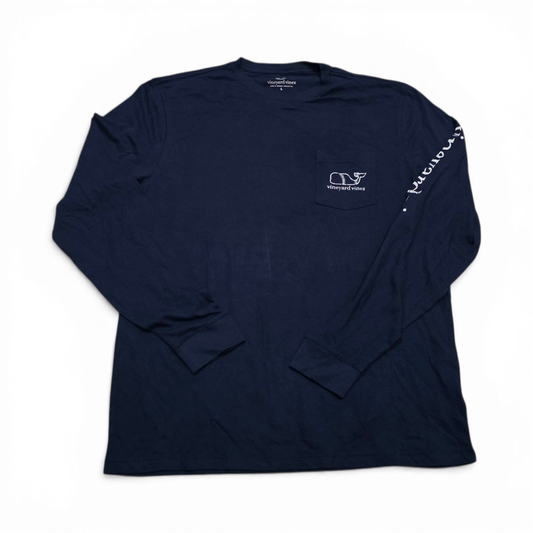 Playera Manga Larga Vineyard Vines Grande L Azul Baseball (NUEVO)
