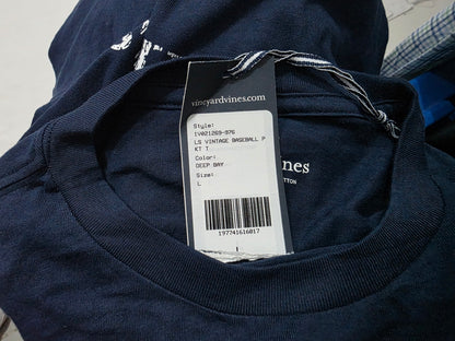Playera Manga Larga Vineyard Vines Grande L Azul Baseball (NUEVO)