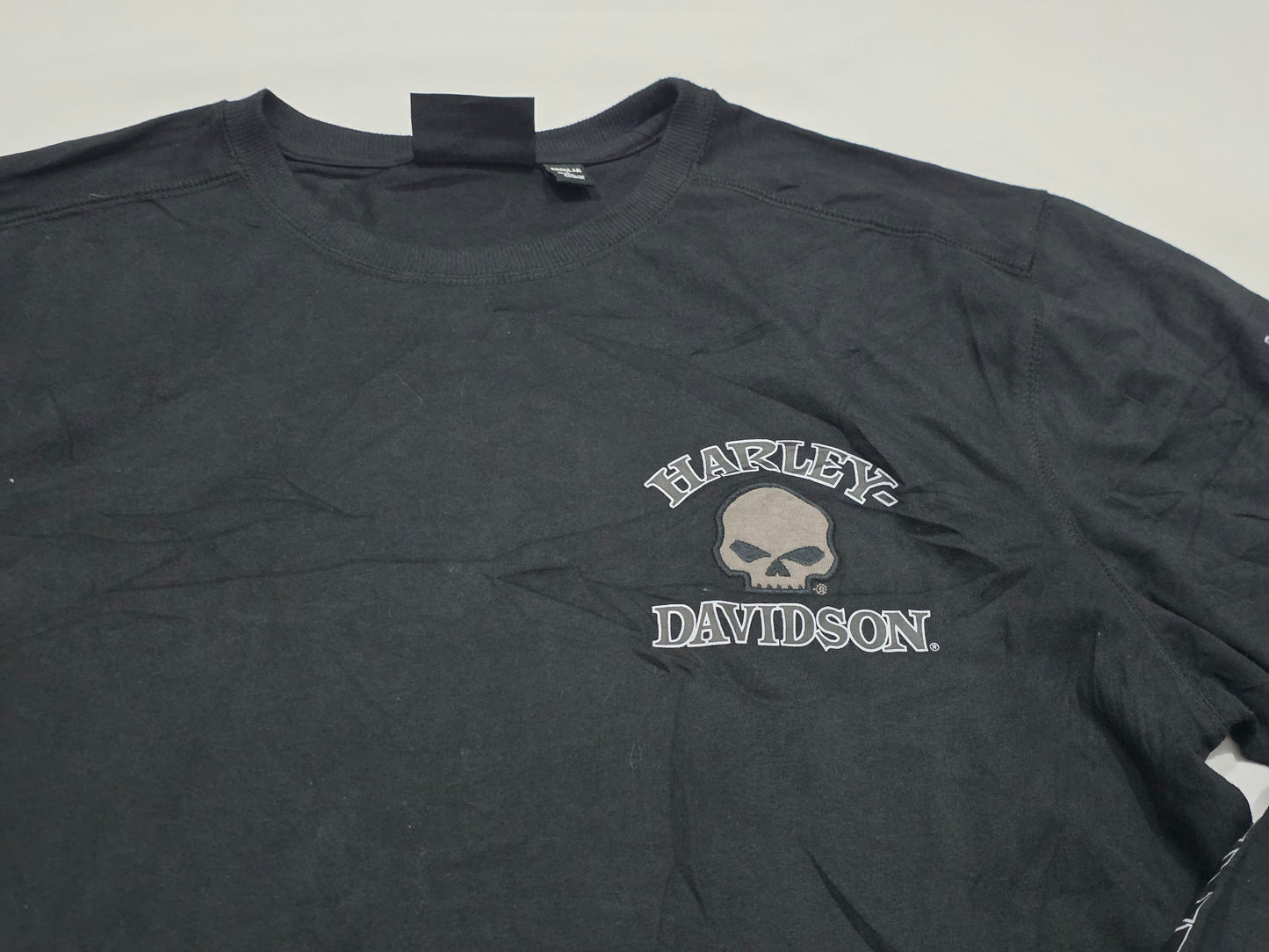 Playera Manga Larga Harley Davidson Grande L Negro Calavera (Usado)