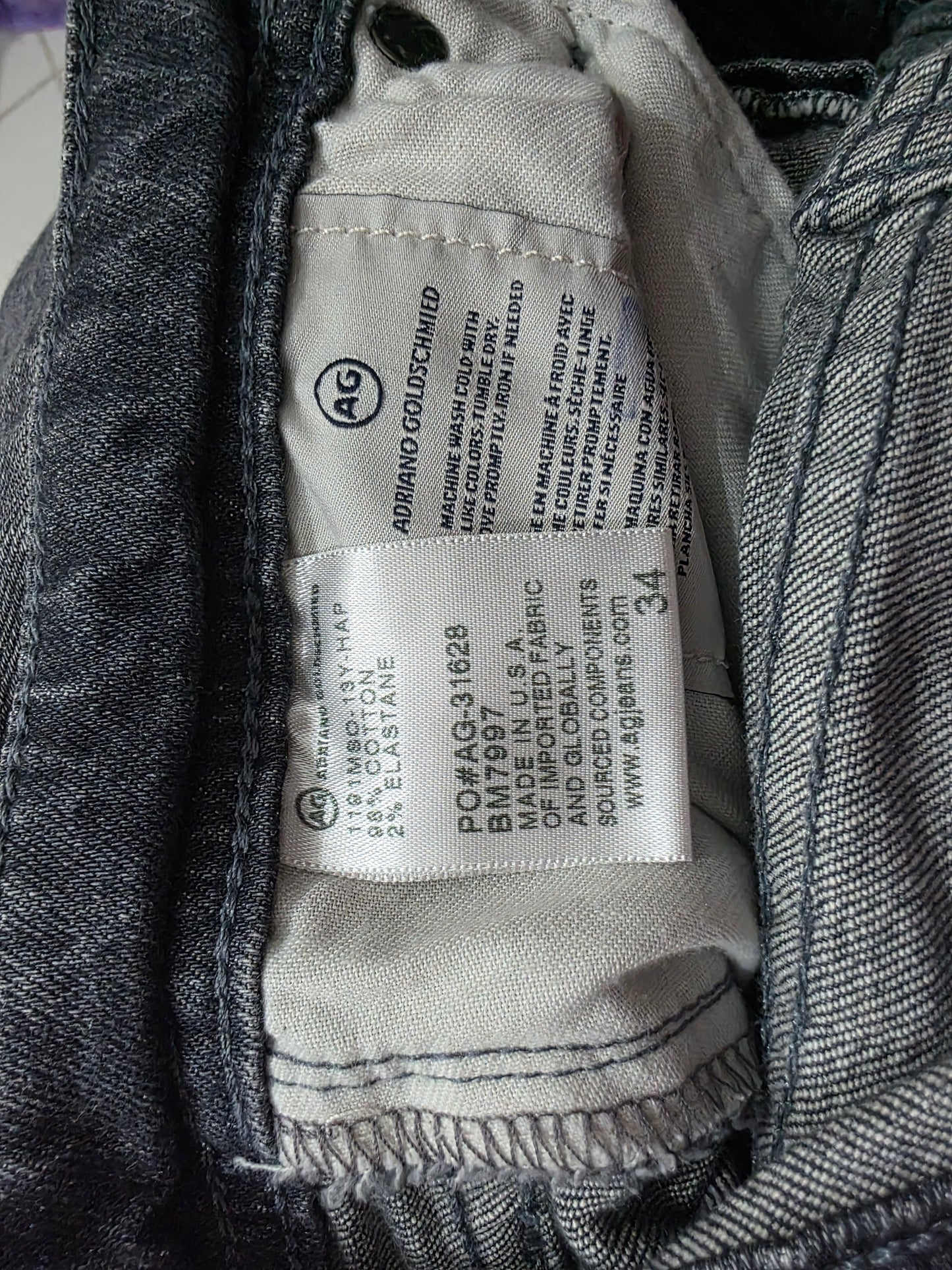 Pantalon Modermslim Adriano Goldschmied Talla 34 Gris Azulad