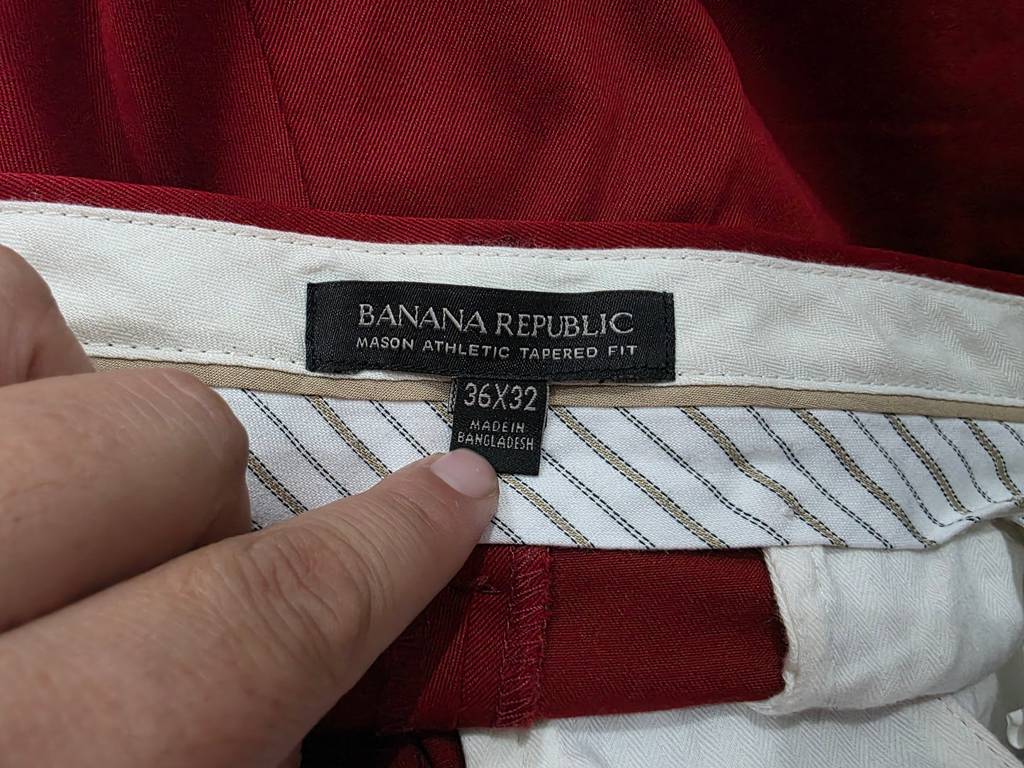 Pantalon Masonathletic Taparedfit Banana Republic 36x32 Rojo
