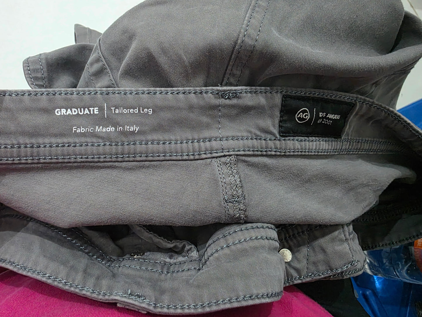 Pantalon Tailored Leg Adriano Goldschmied 40x32 Gris