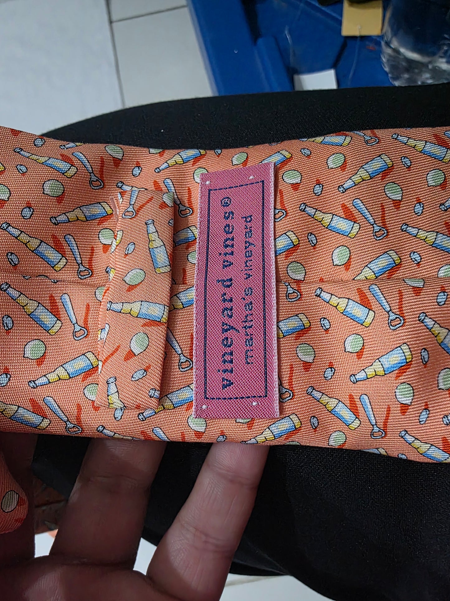 Corbata Vineyard Vines Naranja Botellas