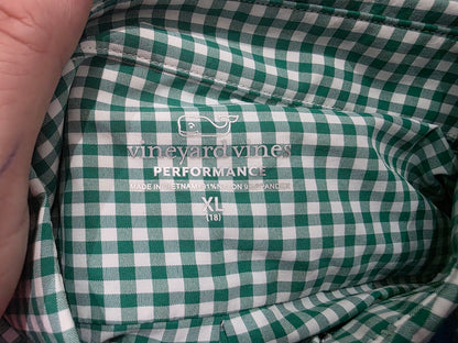 Camisa Performance Vineyardvines Adolescnt Xl18 Verde Cuadro