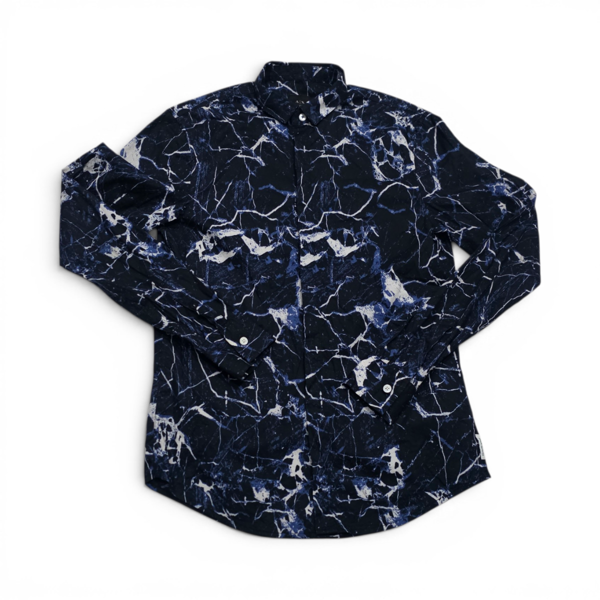Camisa Armani Exchange Xchico Xs Azul Y Negro