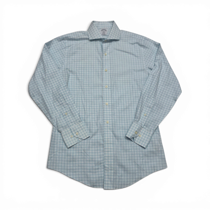 Camisa Regent Brook Brothers Chico S Cuadro Azul Claro