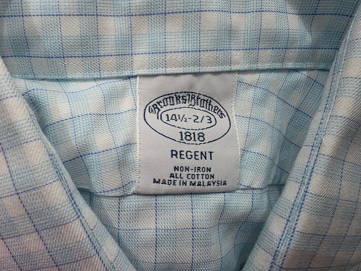 Camisa Regent Brook Brothers Chico S Cuadro Azul Claro