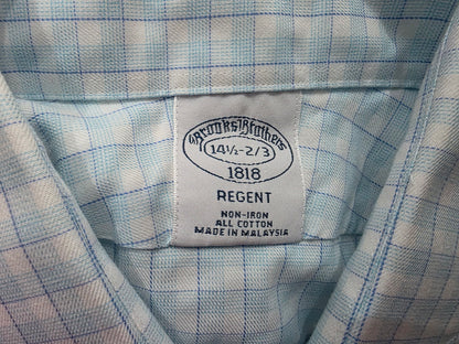 Camisa Regent Brook Brothers Chico S Cuadro Azul Claro
