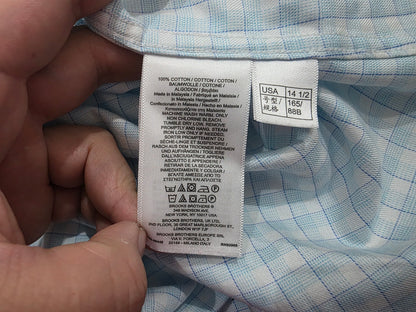 Camisa Regent Brook Brothers Chico S Cuadro Azul Claro