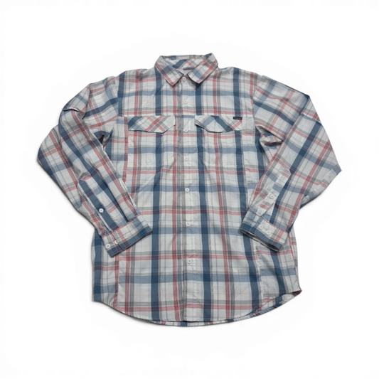 Camisa Columbia Chica S Cuadro Blanco Y Azul