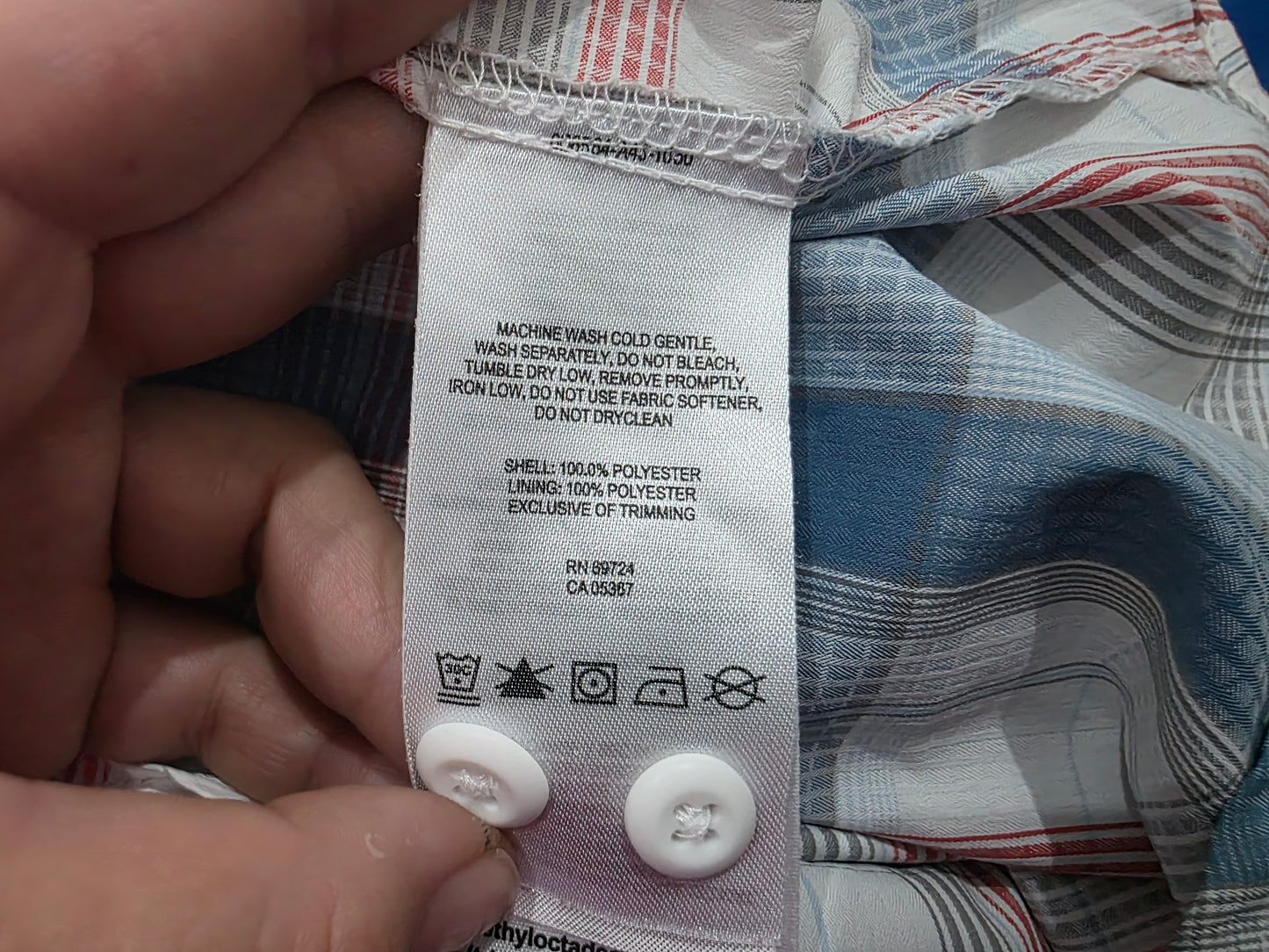 Camisa Columbia Chica S Cuadro Blanco Y Azul