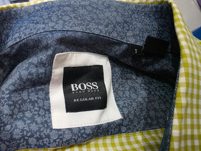 Camisa Hugo Boss Chica S Verde Musgo Cuadro Regular Fit