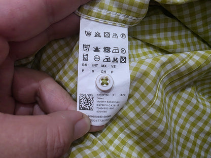 Camisa Hugo Boss Chica S Verde Musgo Cuadro Regular Fit