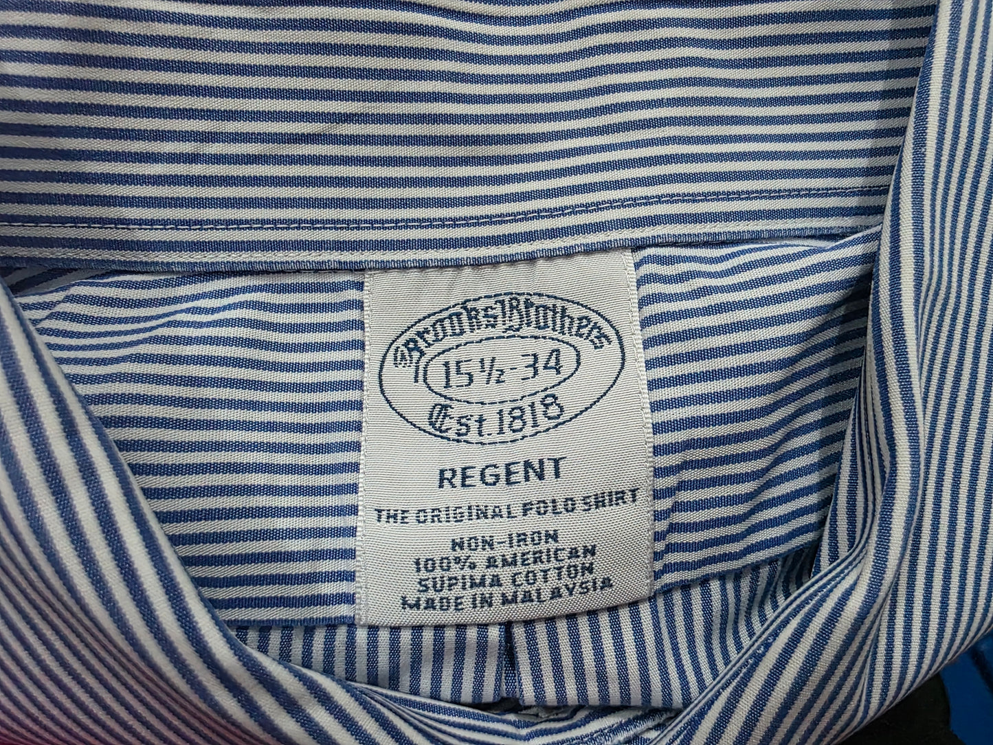 Camisa Brooks Brothers Regent Mediana M Azul Lineas