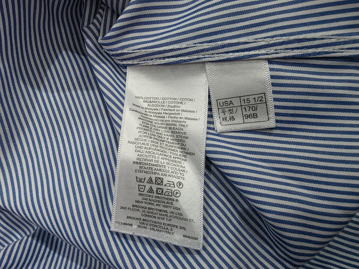 Camisa Brooks Brothers Regent Mediana M Azul Lineas