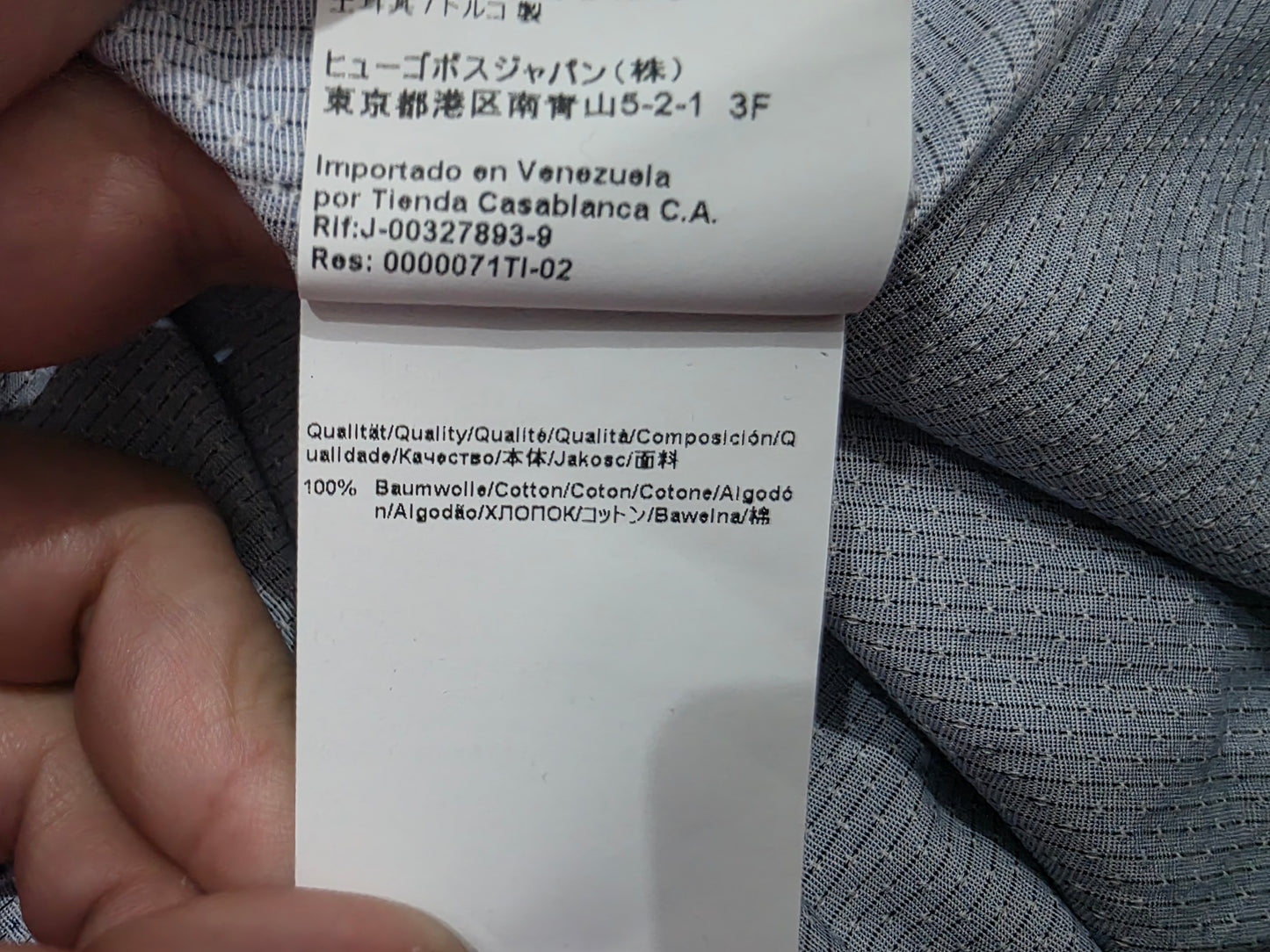 Camisa Hugo Boss Mediana M Azul