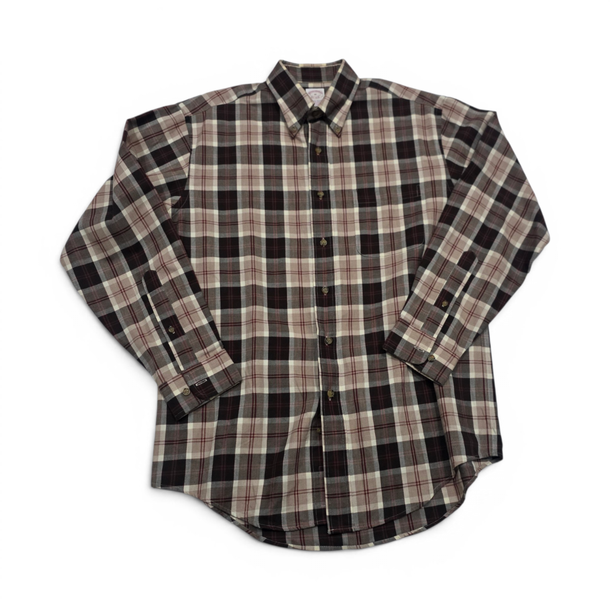 Camisa Brooks Brothers Mediana M Cuadro Cafe