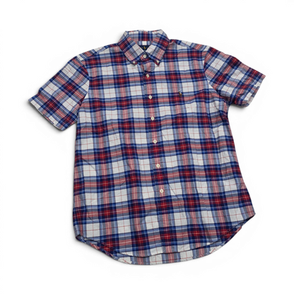 Camisa Ralph Lauren Mediana M Cuadro Azul Y Rojo Manga Corta
