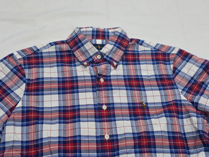 Camisa Ralph Lauren Mediana M Cuadro Azul Y Rojo Manga Corta