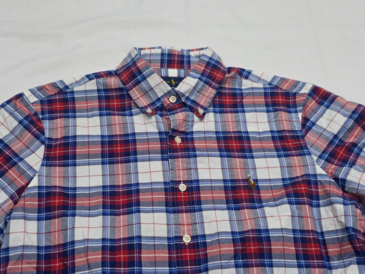 Camisa Ralph Lauren Mediana M Cuadro Azul Y Rojo Manga Corta