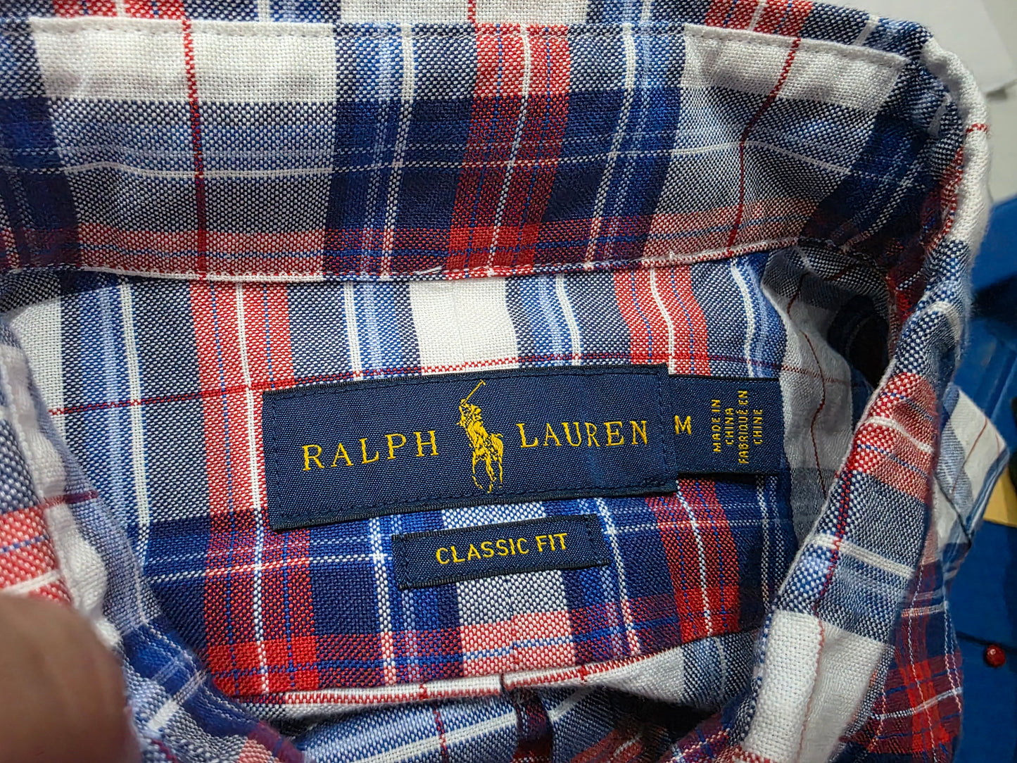 Camisa Ralph Lauren Mediana M Cuadro Azul Y Rojo Manga Corta