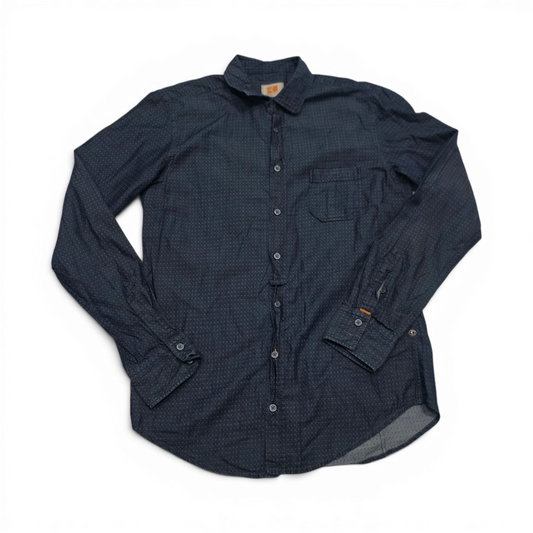 Camisa Hugo Boss Orange Mediana M Azul Figura Blanca